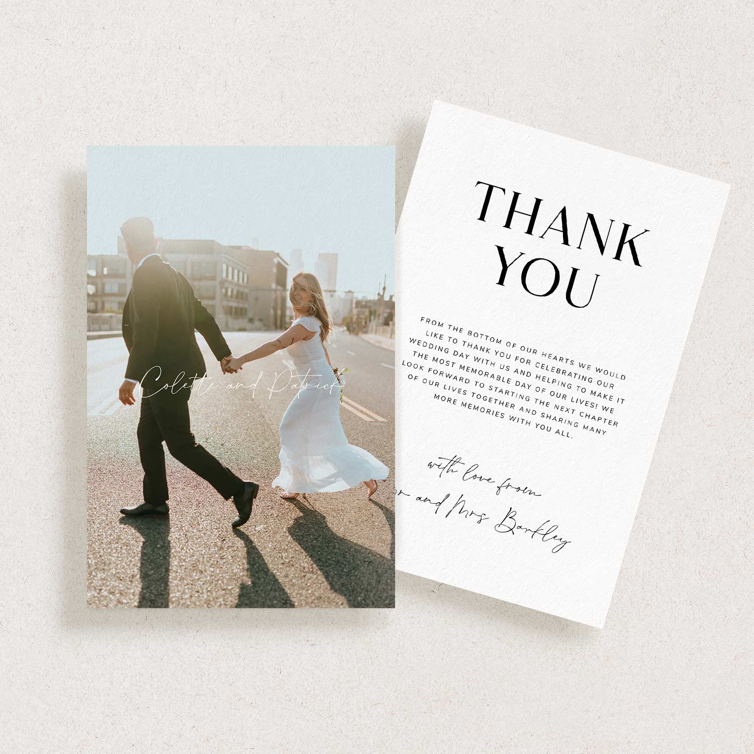 Digital Wedding Thank You Card, BELOVED