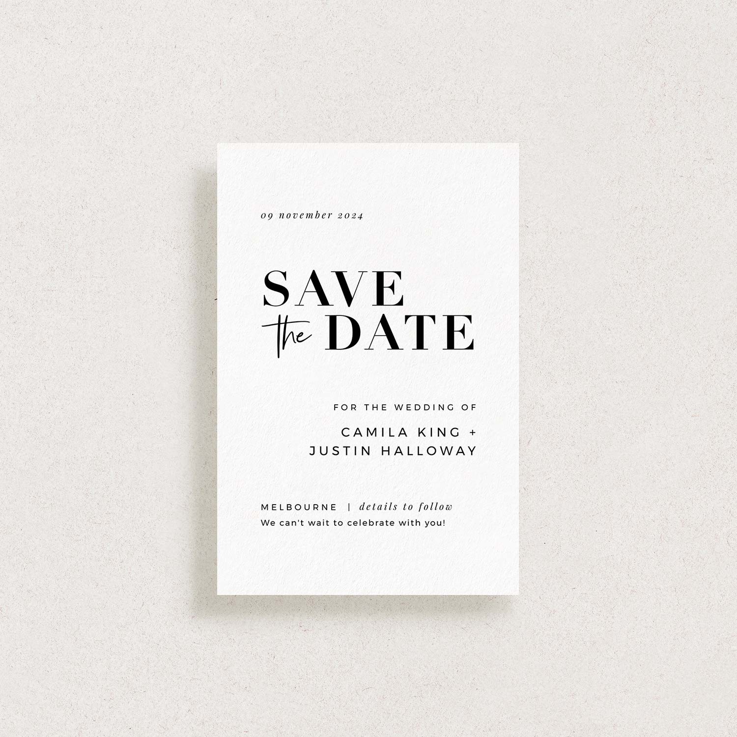 Minimalist Save The Dates Template, WEEKEND IN PARIS
