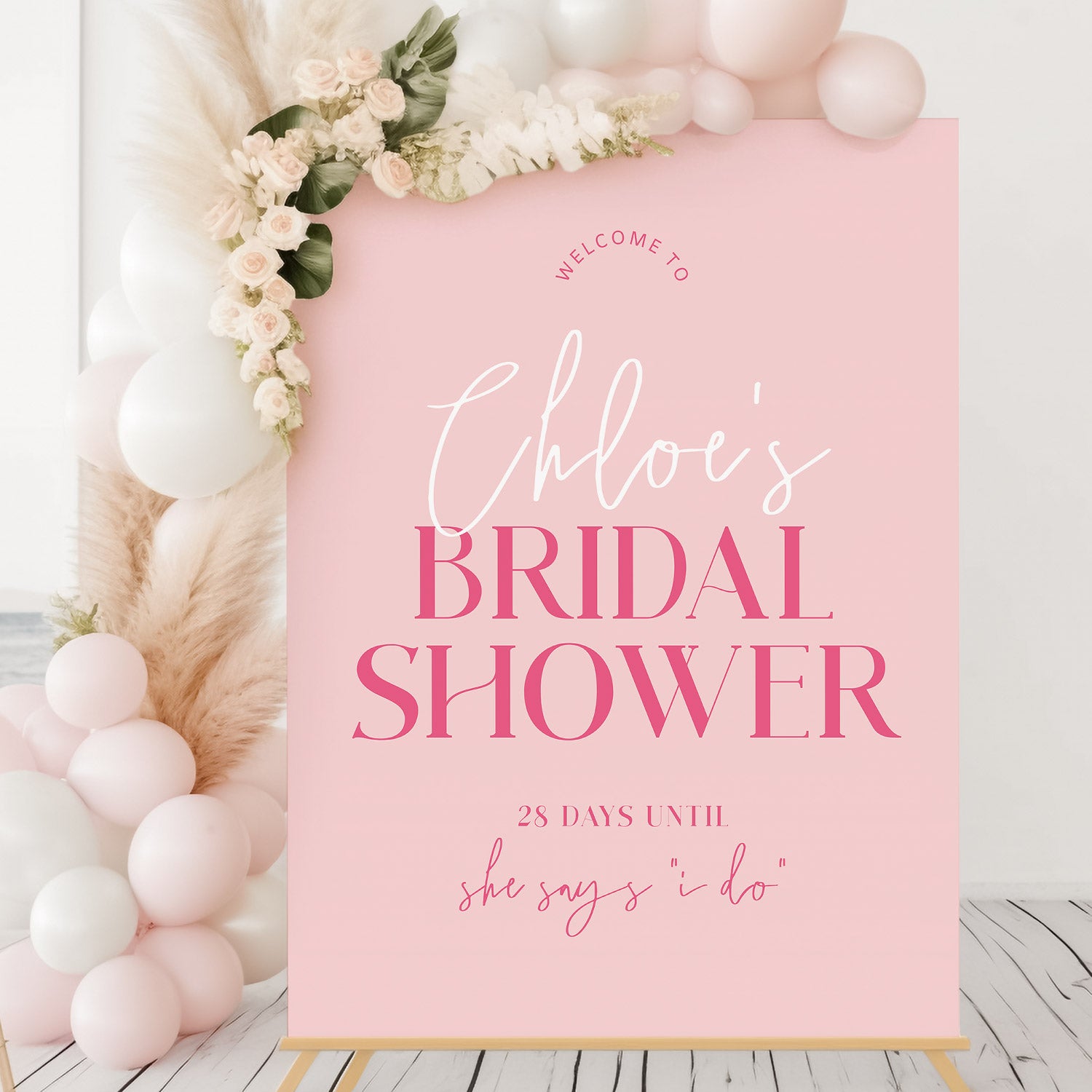 Pink Bridal Shower Welcome Sign Download, Pretty In Pink