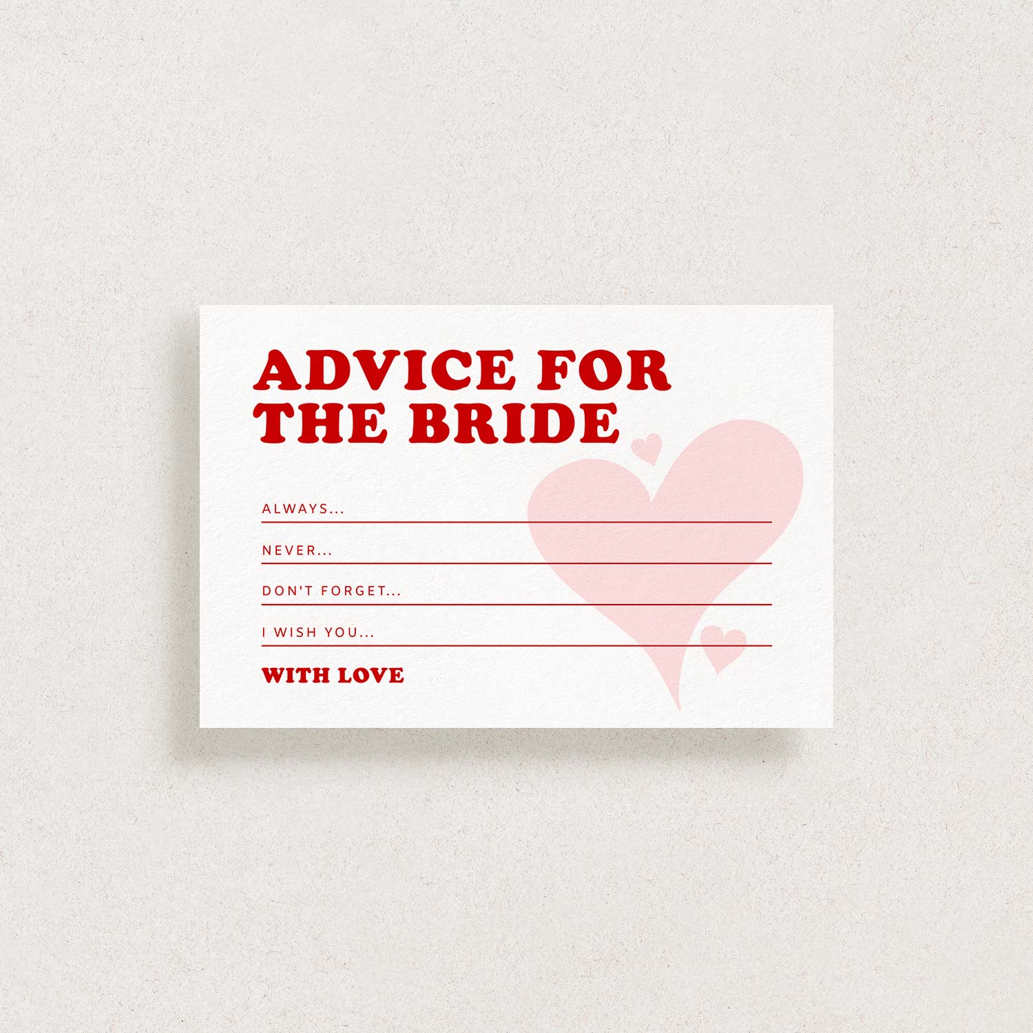 Printable Bridal Shower Advice Cards, SWEET THING