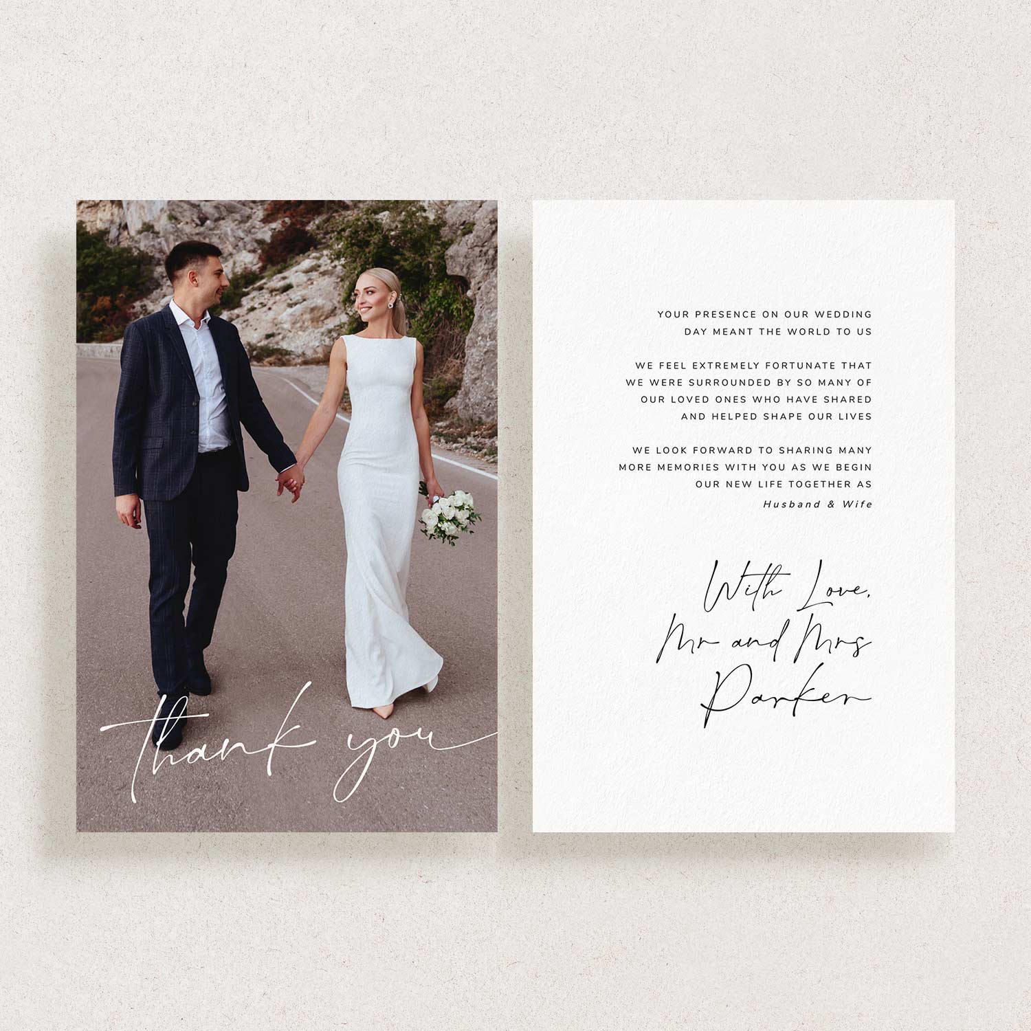 Printable Wedding Photo Thank You Card, SOUL LOVE