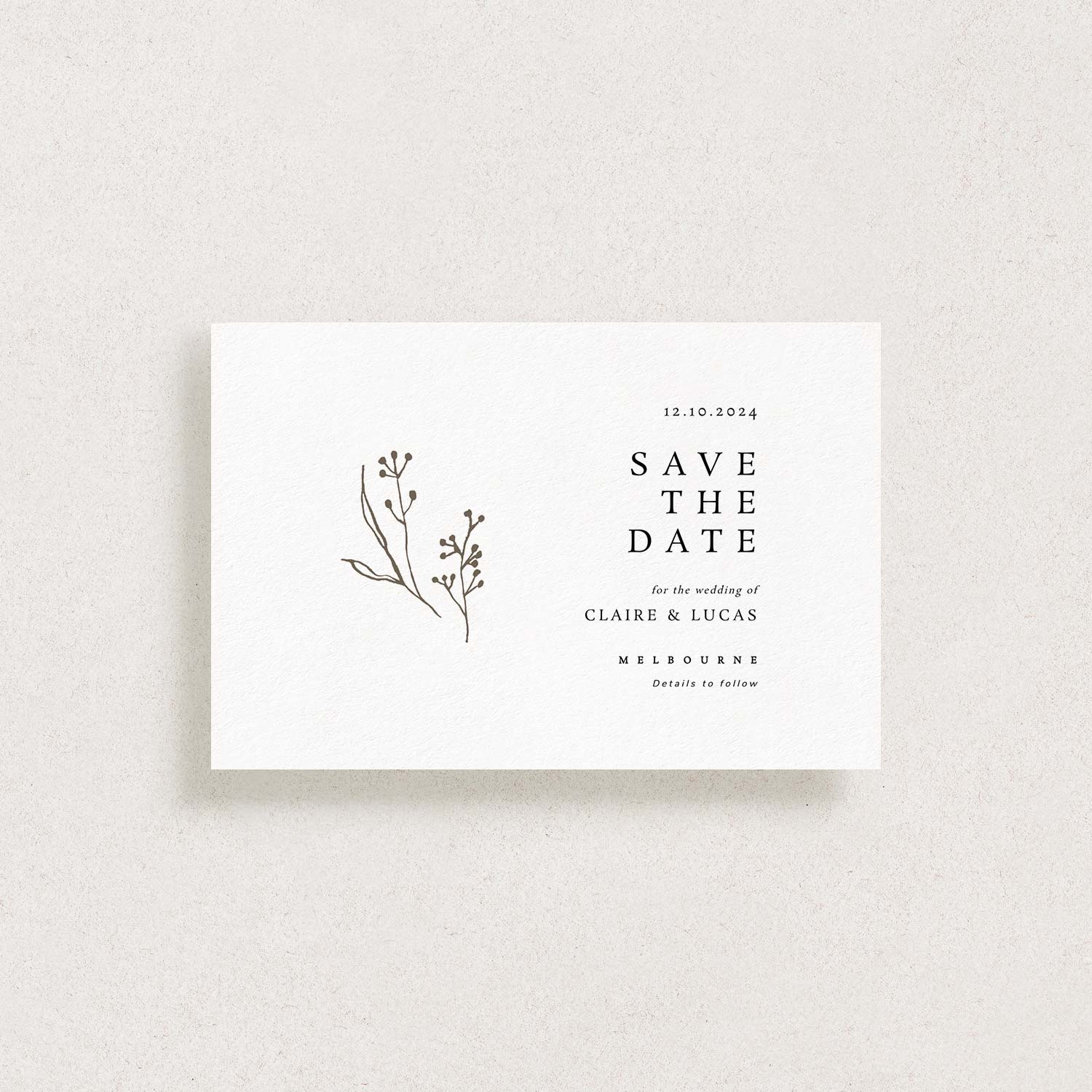 Printable Wedding Save The Date, PERENNIAL