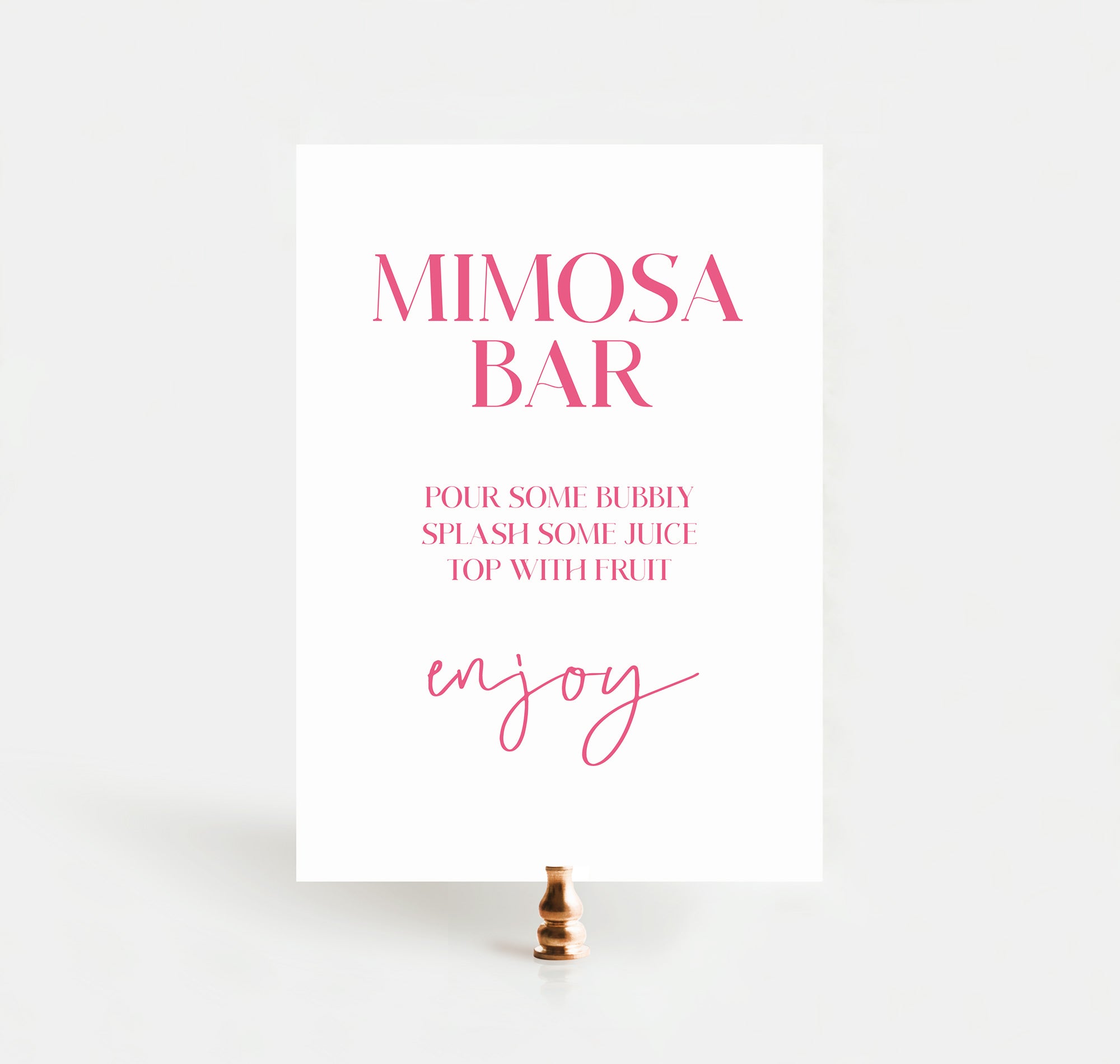 PRETTY IN PINK Bridal Shower Mimosa Bar Sign